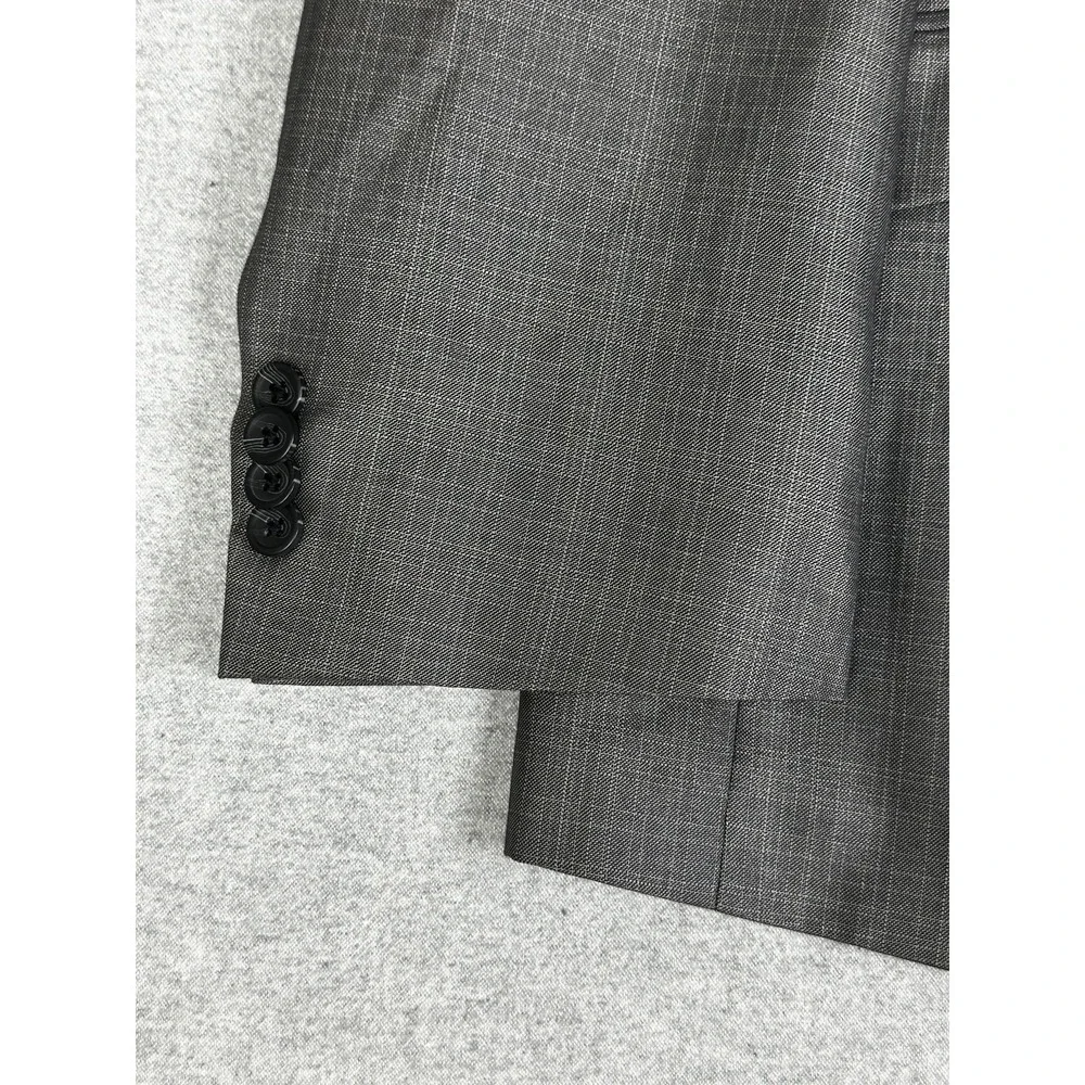 Kenneth Cole Blazer Mens 48R Gray Two Button Suit Jacket Sport Coat Classic Fit